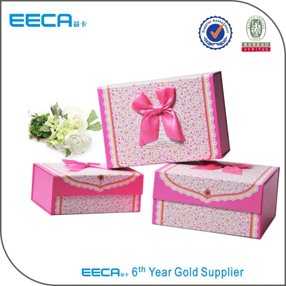 2017 fashion magnet box color folding jewelry packaging gift box